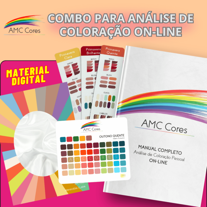 COMBO COMPLETO PARA ANÁLISE DE COLORAÇÃO PESSOAL ON-LINE